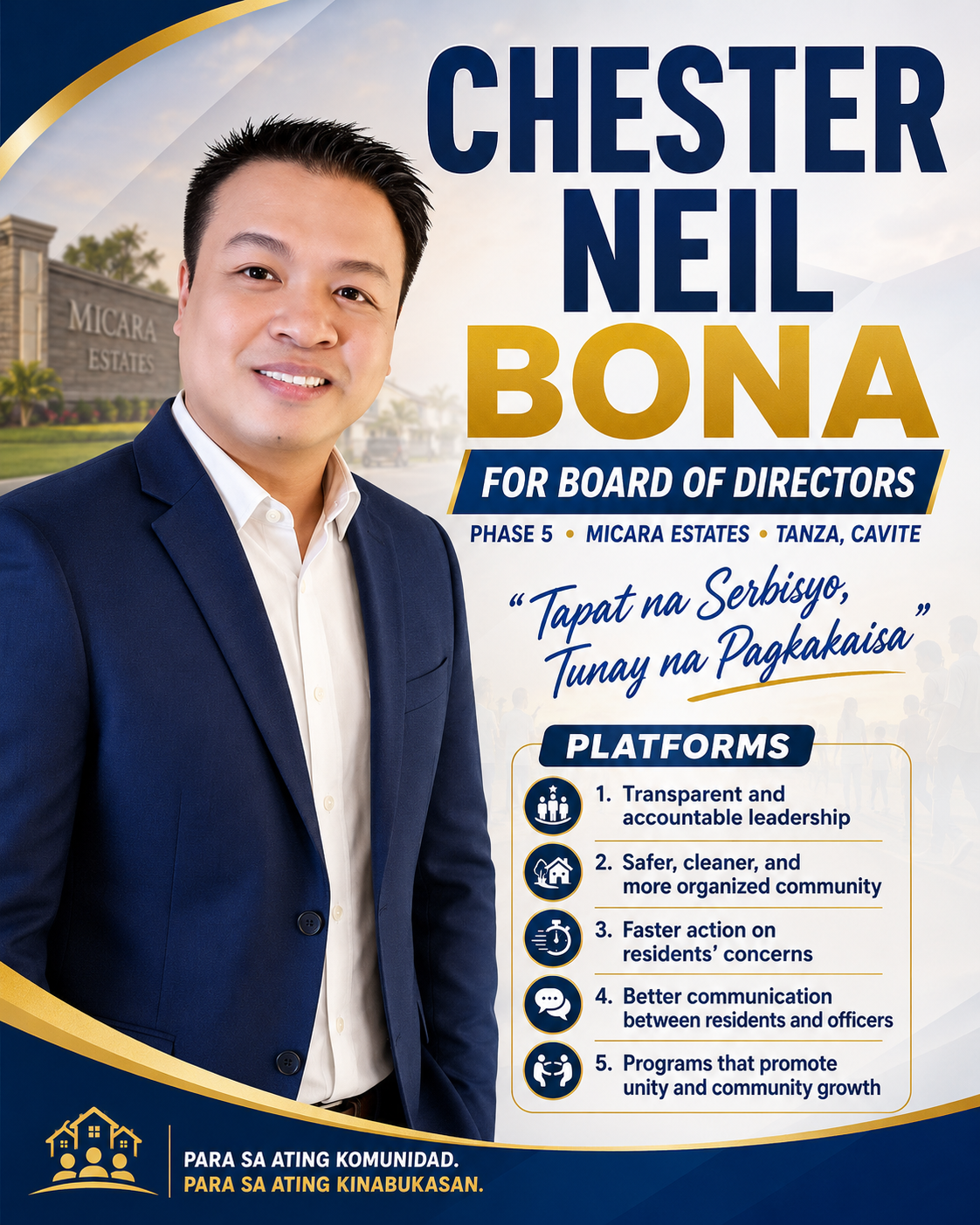Chester Neil Bona campaign poster